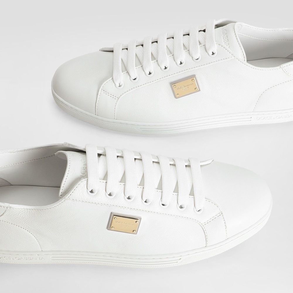 Dolce Gabanna White Saint Tropez Calfskin Sneakers